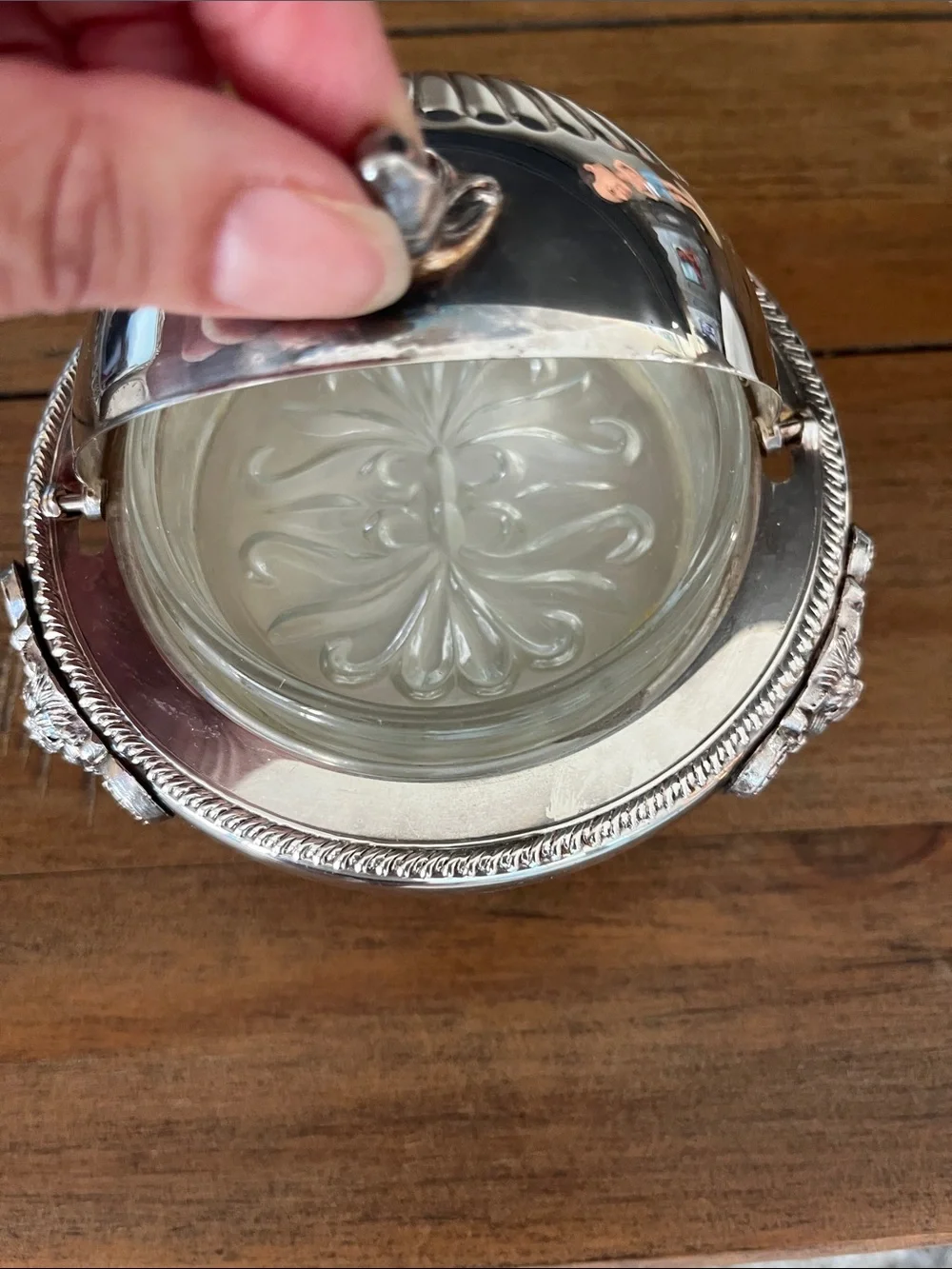 Silver-Finish Decorative Covered miniture Dish